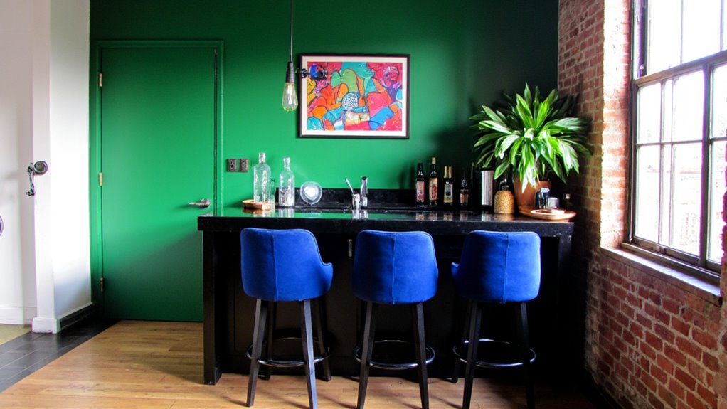 bold colors enhance bar aesthetic