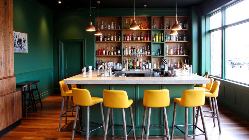bold colors enhance bar design