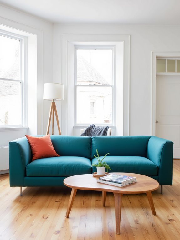 bold minimalist sofa accents