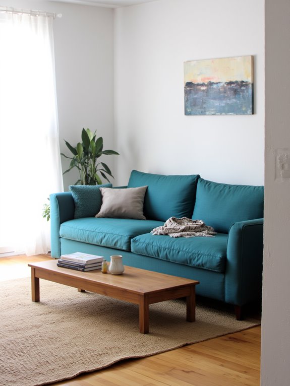 bold sofas enhance minimalism