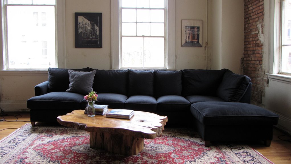 bold striking black sofas