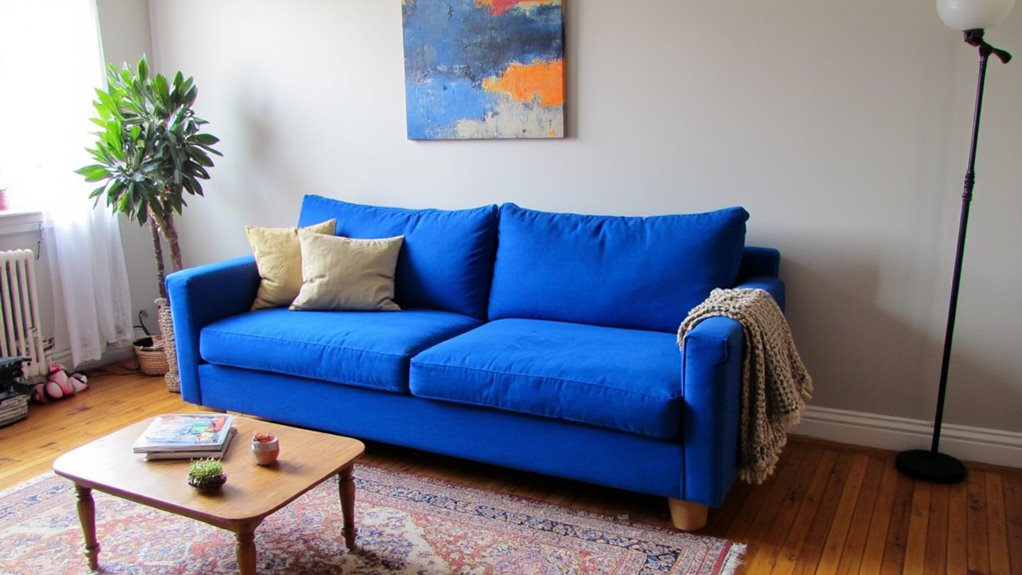 bright cerulean sofa vibrancy