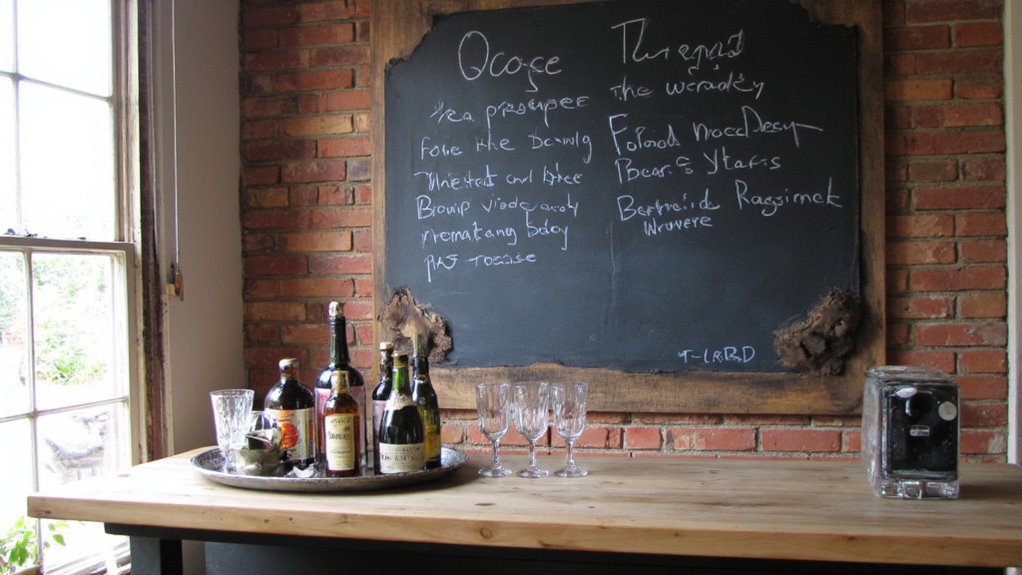 chalkboard drink menu fun