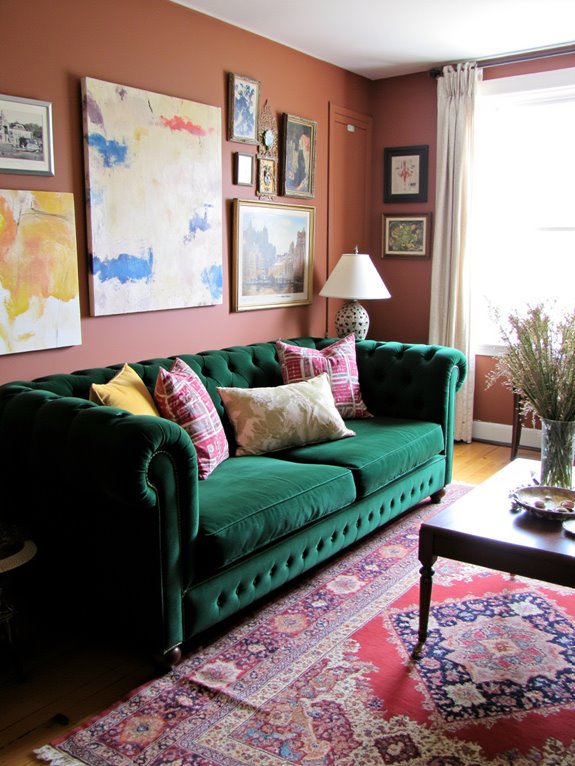 chesterfield sofa in eclectic decor