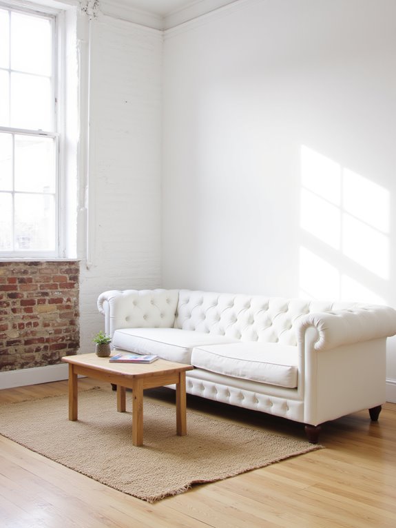 chic minimalist velvet sofa