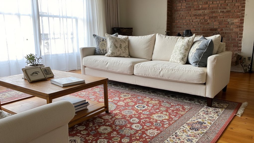 cohesive design with area rug