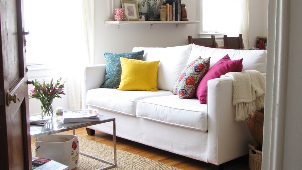 colorful pillows add personality