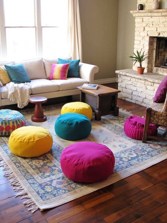colorful versatile poufs fun