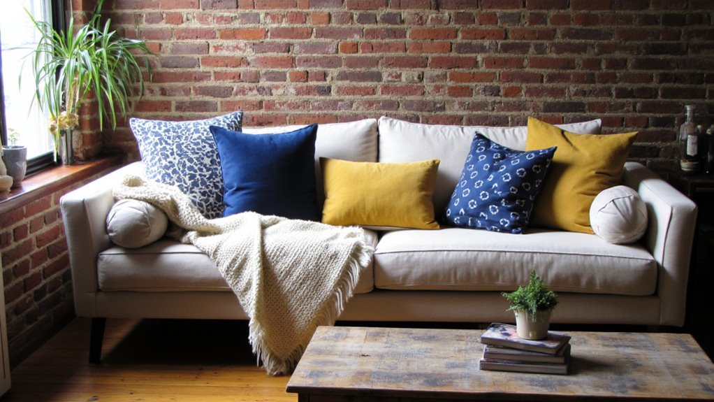 comfortable layered pillow decor