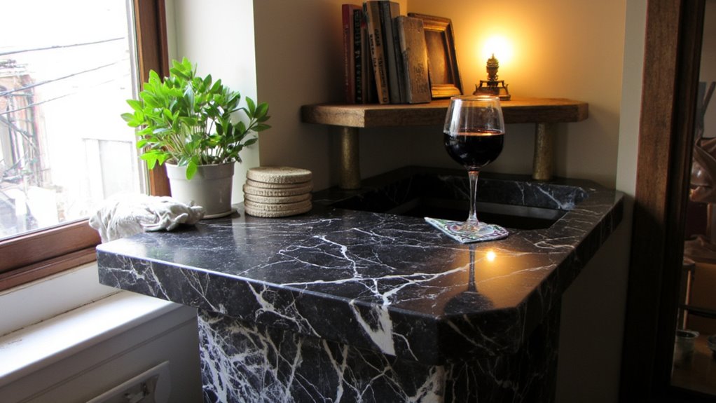 compact stylish marble bar