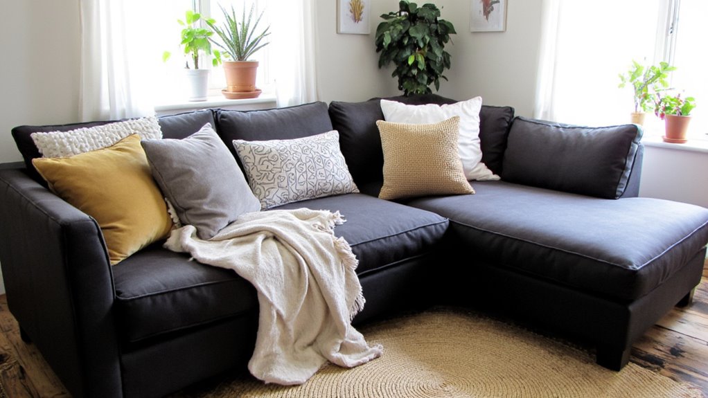 cozy accent pillows and throws