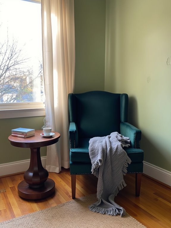cozy armchair reading retreat