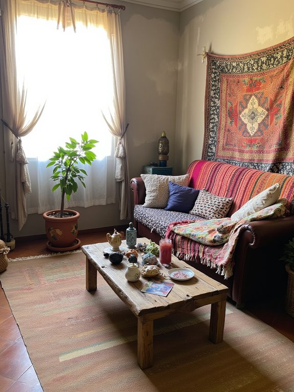 cozy bohemian living room