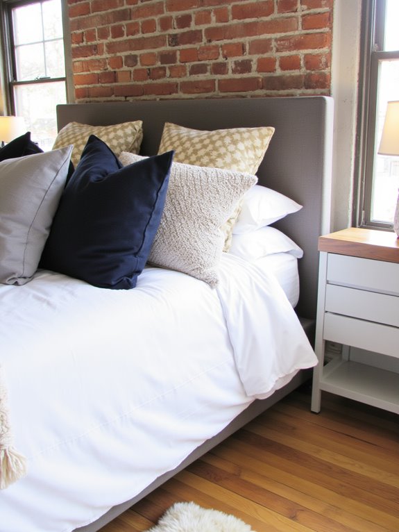 cozy layered throw pillows