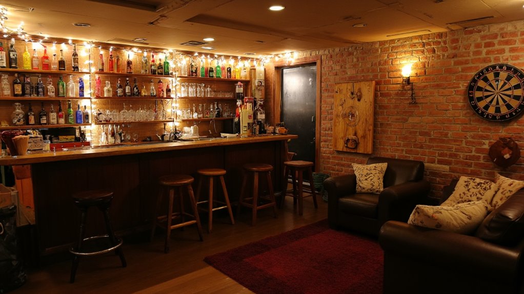 cozy modern bar lighting