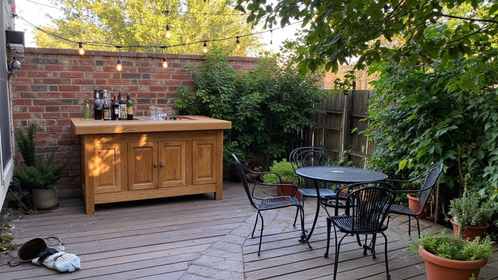 cozy outdoor wine bar