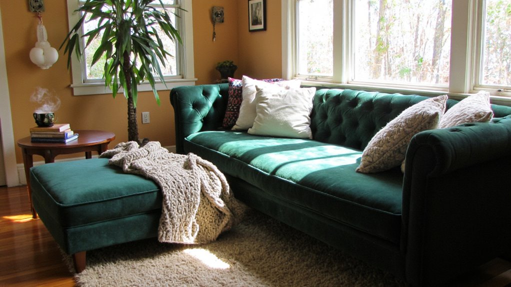 cozy velvet reading nook