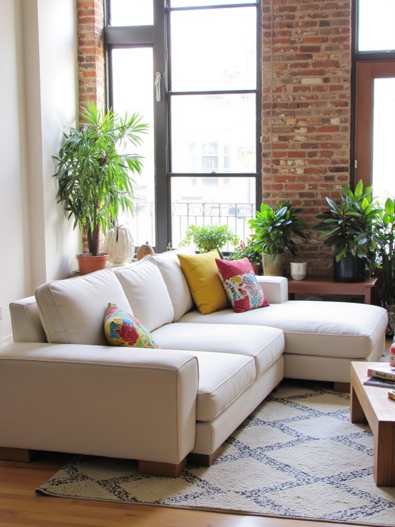 cozy wall mounted sofa arrangement