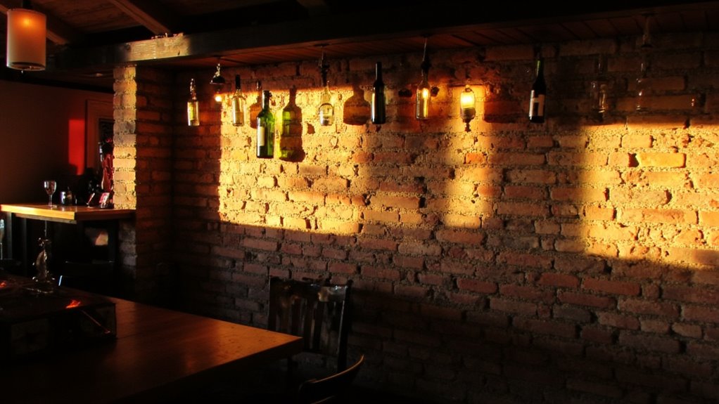 creative wall wine lighting