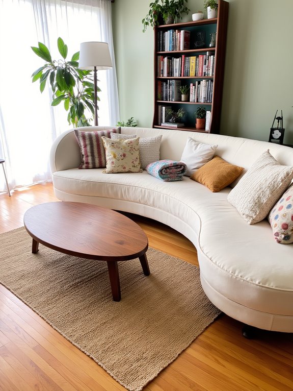 curved sofas enhance elegance