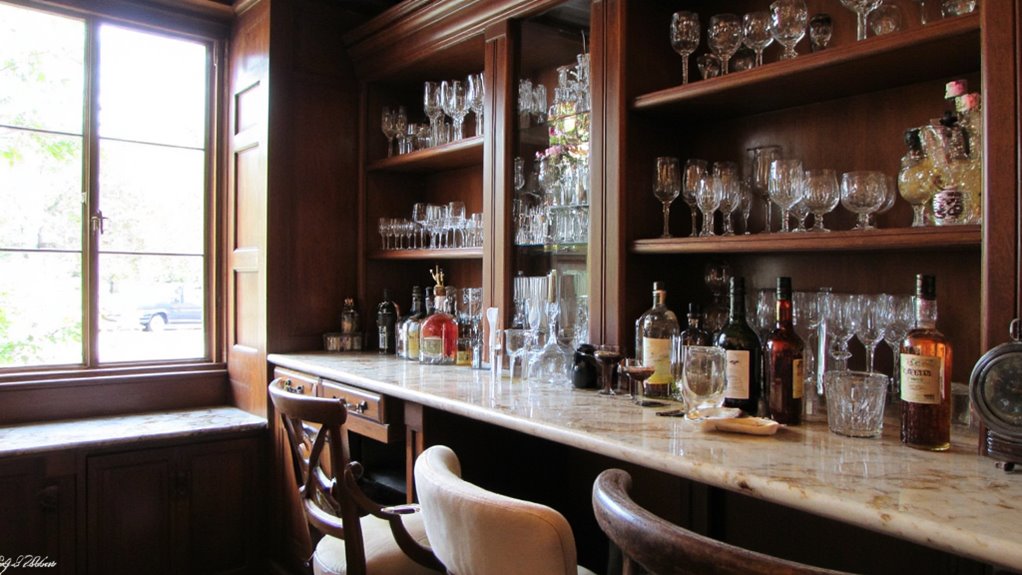 custom shelving for glassware