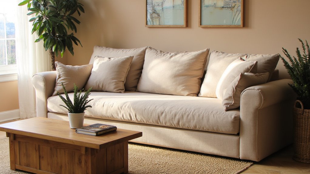 durable beige family sofas