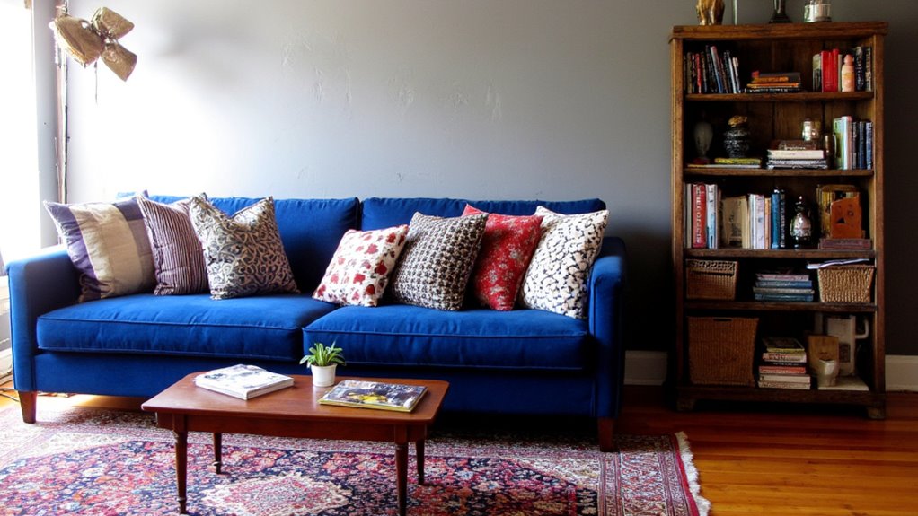 eclectic decor with blue