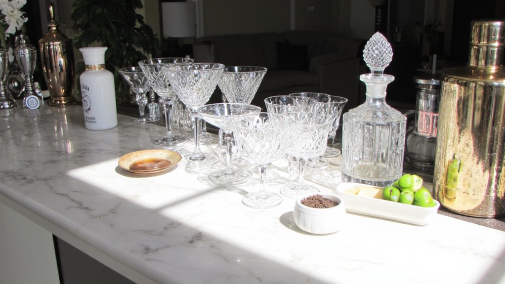 elegant barware for marble
