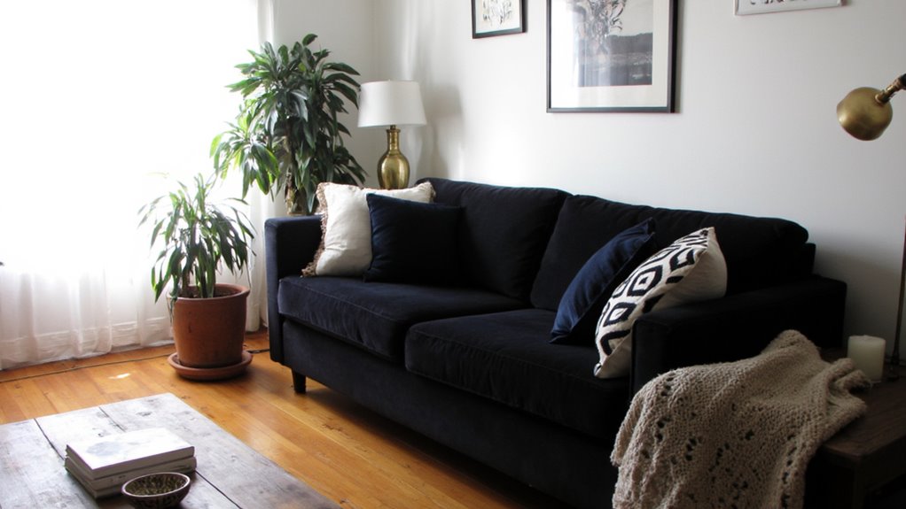 elegant black sofa accessories