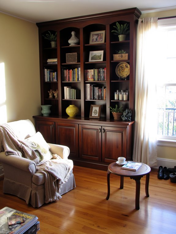 elegant organized built in shelving