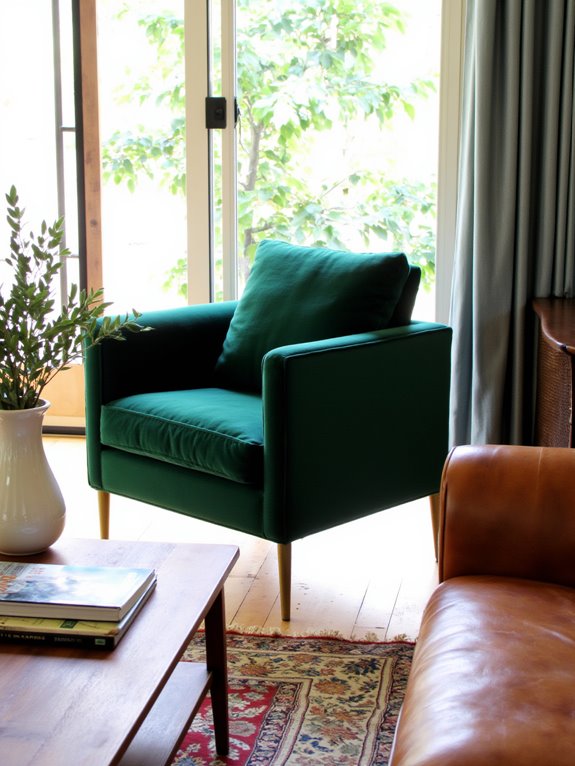 elegant velvet chair design