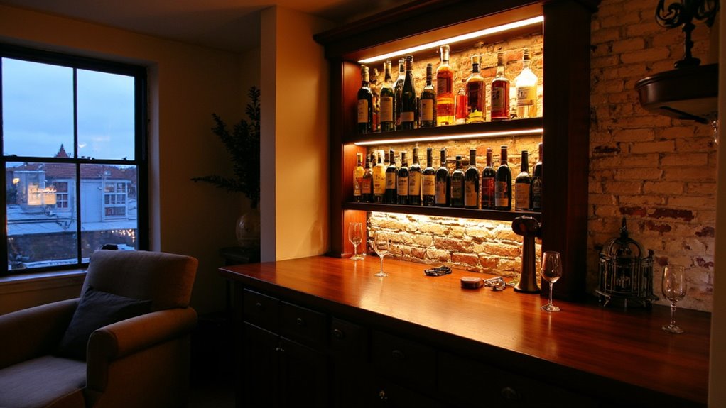 elegant wine collection lighting