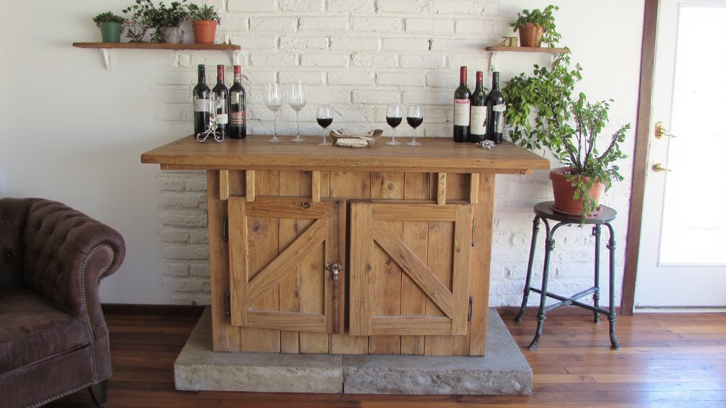farmhouse style wine bar design