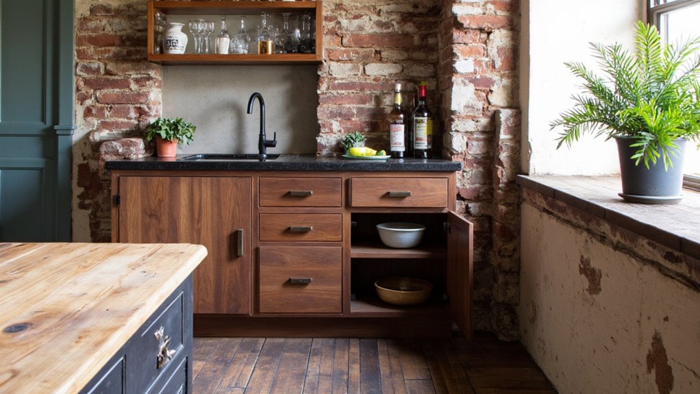 functional bar counter storage