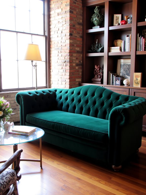 glamorous chesterfield office setup