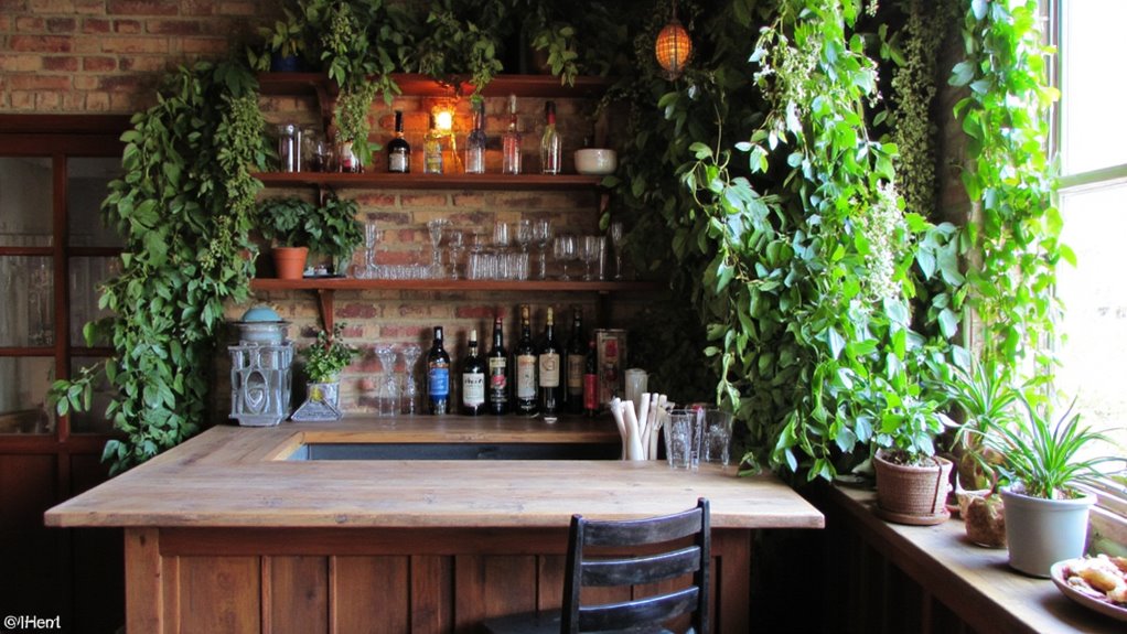greenery enhances bar aesthetics