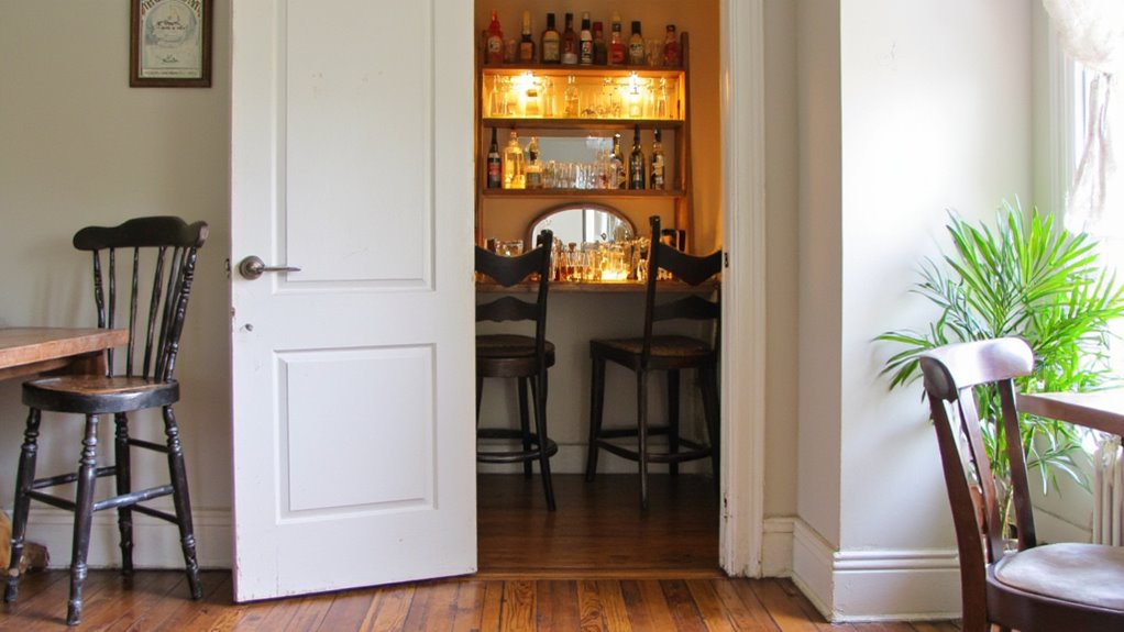 hidden bar closet transformation