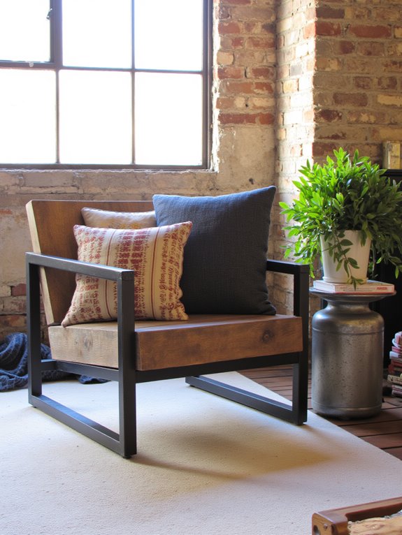 industrial metal wood chairs