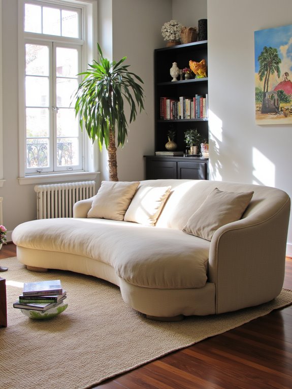 inviting curved sofa design