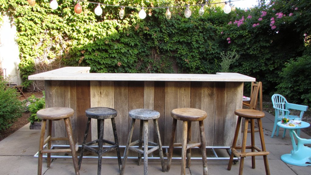 inviting outdoor bar counter