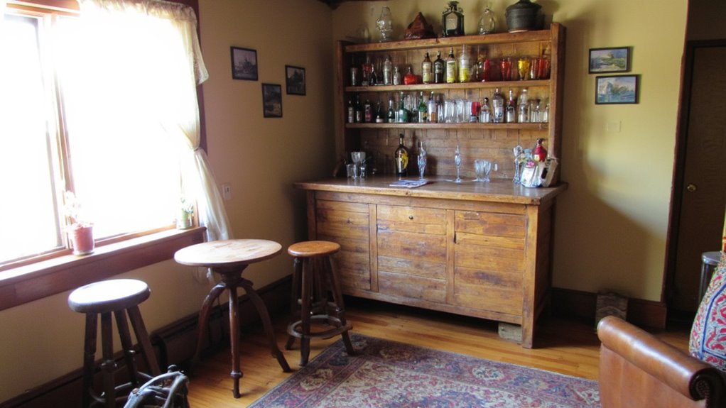 inviting rustic mini bar