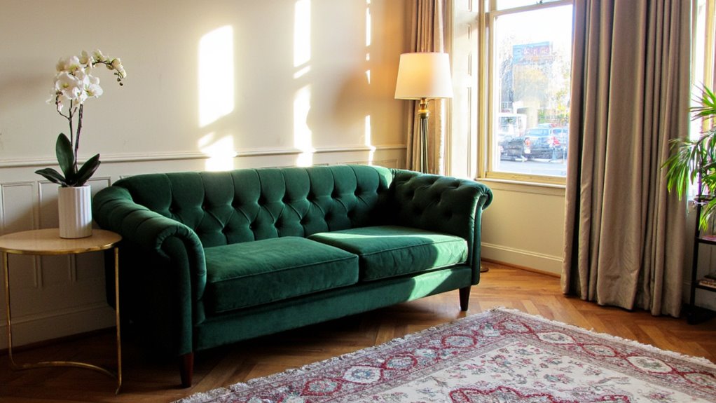 luxe velvet tufted sofas