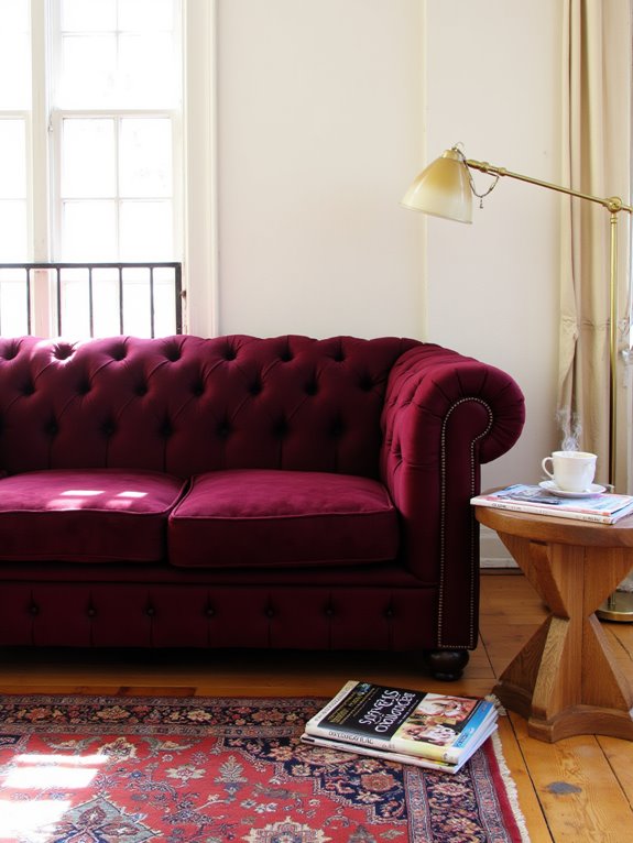 luxurious cozy velvet couch