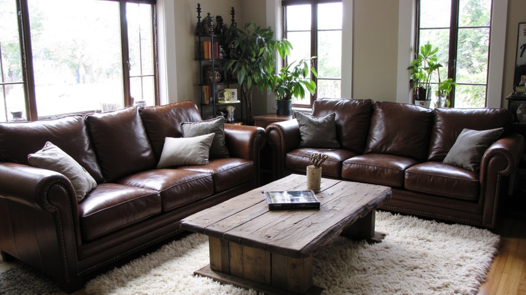 luxurious leather sofa elegance