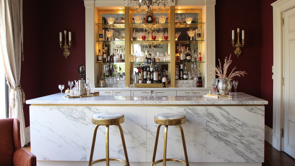 luxurious marble and gold