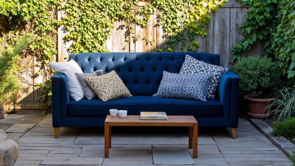 luxurious outdoor tufted sofas