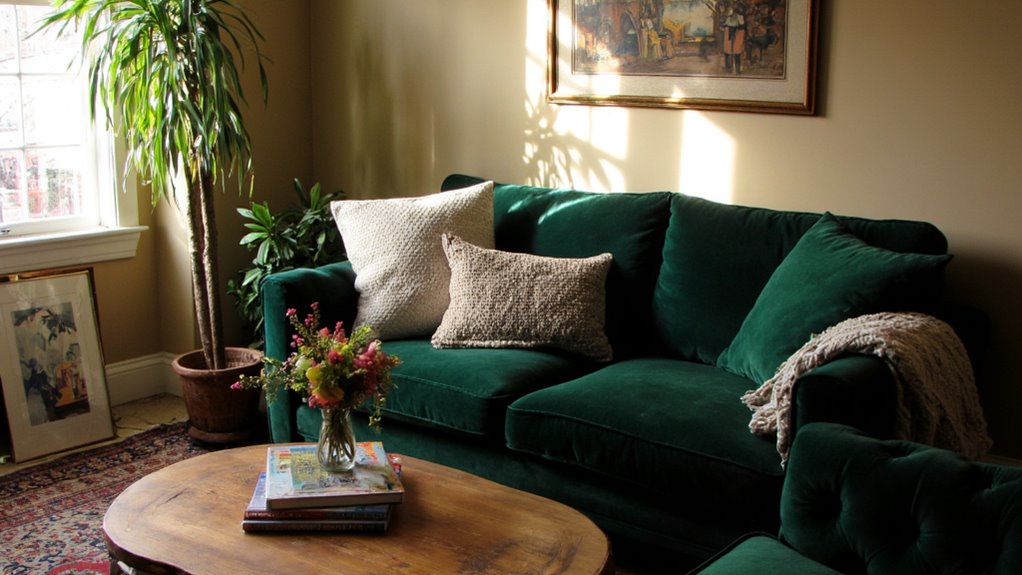 luxurious velvet sofa elegance