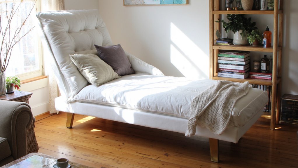 luxurious white and gold chaise