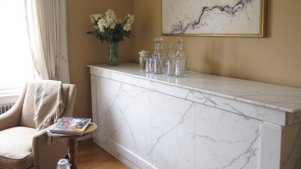 marble accents enhance elegance
