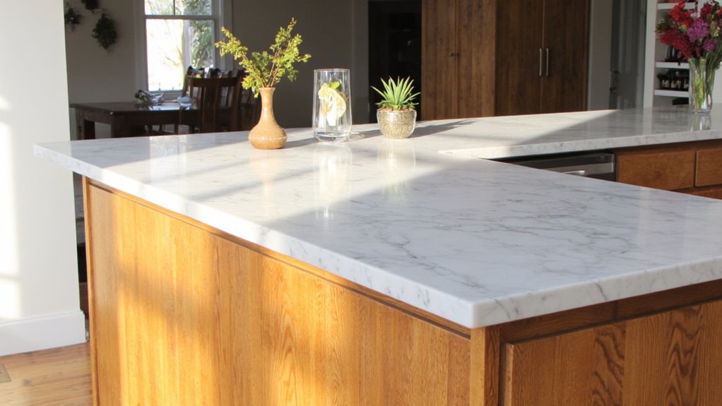 marble and wood harmony